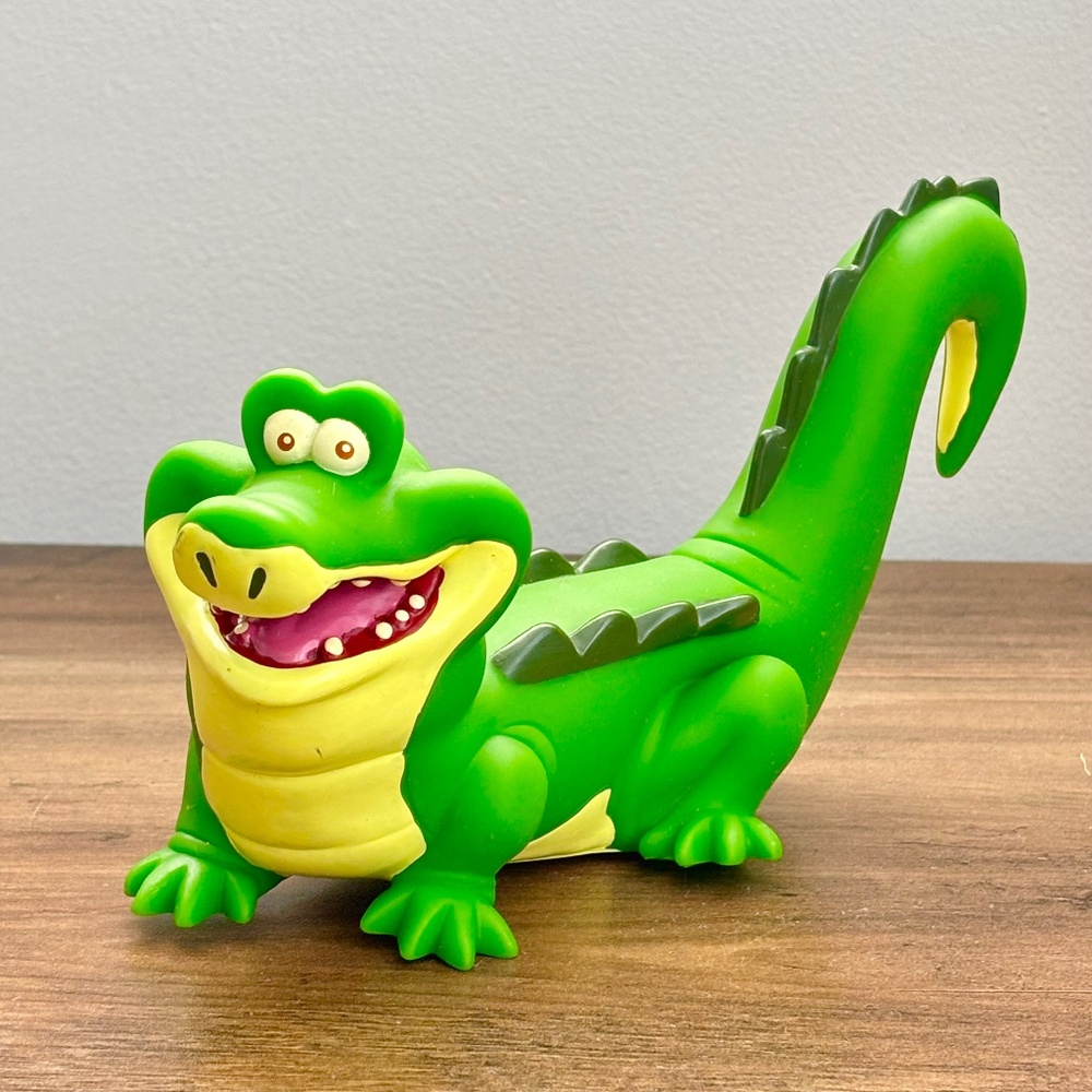 Disney Peter Pan TICK TOCK CROC Green Crocodile Toy Figure Bath Cake Topper 8.5"